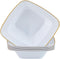Party Plastic Bowls – White with Gold Rim - Square Plates- 10 Count- Elegant Premium Durable Dessert Bowls for Versatile Celebrations (5 oz.)...
