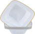 Party Plastic Bowls – White with Gold Rim - Square Plates- 10 Count- Elegant Premium Durable Dessert Bowls for Versatile Celebrations (5 oz.)...