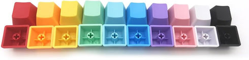 OEM Profile Blank Keycaps PBT Rainbow Mixed Colors 1U R4 Keycap for MX switches Mechanical Keyboard (Mixed colors, 20pcs)...