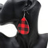 Buffalo Plaid Leather Earrings Necklace Bracelet Set, Classic Plaid Pattern Christmas Jewelry Set for Women...