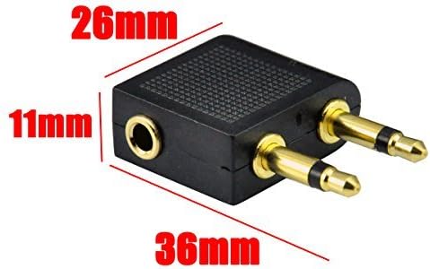 UCEC Airplane Headphone Adapter, 3.5mm Airplane Adapter for Headphones, Golden Plated Airline Headphone Adapter for in-Flight Entertainment System...