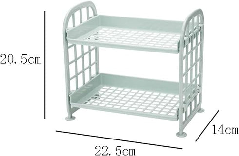 lasenersm 1 Piece Plastic Bathroom Storage Shelf 2 Layer Desktop Shelf Bathroom Countertop Organizer Cosmetic Makeup Storage Rack Home Organizatio...