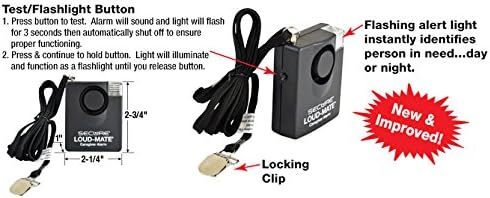 Loud-Mate 120 dB Pull-Cord Chair, Wheelchair, Bed Alarm for Elderly Adults - Chair Alarms and Fall Prevention for Elderly Dementia Patients - Batt...