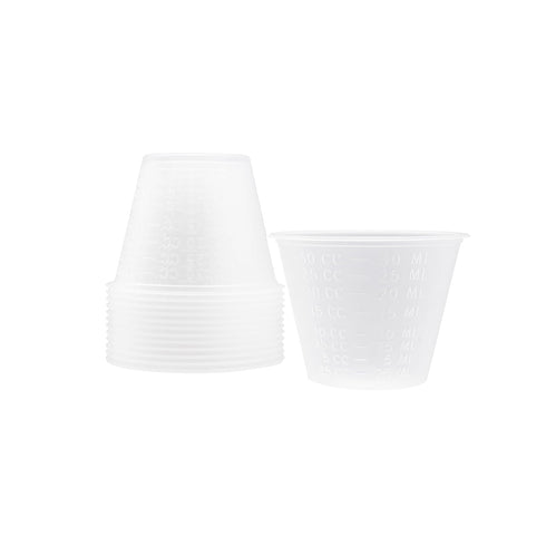 Dukal Medicine Cups 1 oz. Pack of 100 Translucent Polypropylene Cups 30 ml. Calibrated with Two measurements. Unbreakable Construction, Easy to Re...