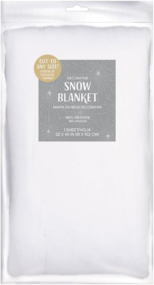 Snow White Polyester Blanket - 32" x 40" (1 Pc) | Luxurious Fluff for Winter Decor, Crafts & Displays...