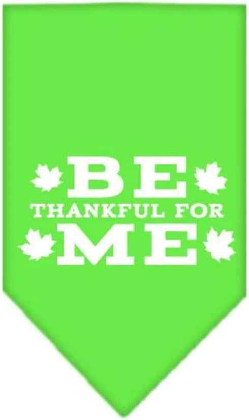 Mirage Pet Products Be Thankful for Me Screen Print Bandana, Large, Bright Pink...