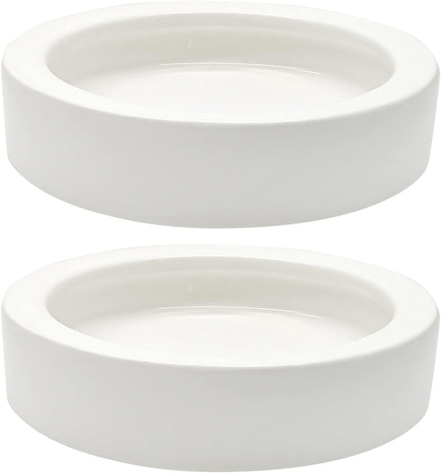 2 Pcs Reptile Food Bowl Ceramic Water Feeder Bowls Anti- Escape Mini Reptile Feeder for Lizard, Gecko etc, Round...