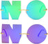 ENTHYI Letter NO Party Rimless Irregular Design Sunglasses For Men/Women UV400 Streetwear Eyewears...