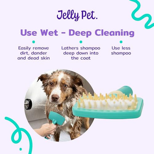 Deshedding Dog Bath Brush, Curry Brush for Short-Hair Dogs, Shampoo, Massage and Deshed, Use Wet or Dry, Professional Grooming Quality...