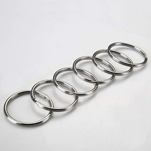 KINGFOREST 100-Pack Split Key Rings (1.2 Inch/30mm) - Silver Nickel Metal Keychain Rings for Keys, DIY Crafts, Bags & Accessories - Durable Bulk K...