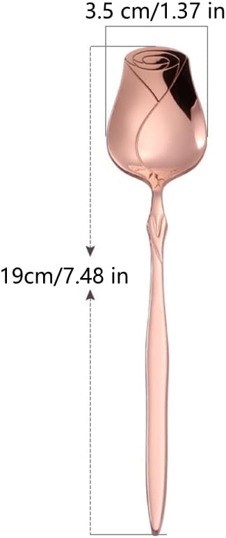 Stainless Steel Spoon Set 5 Pack, Rose flower shaped spoon, Coffee spoon?Dessert Spoon, Ice Cream Spoons, tea spoons?Love spoon, Cute holiday gift...