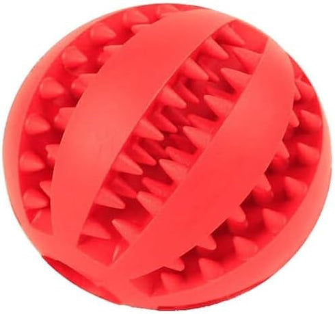 Dog Treat Toy Ball, Dog Tooth Cleaning, Toy Interactive Dog Toys, Dog Puzzle Teething Toys Ball, Pack of 2 (Red & Yellow, 2.36" 6cm)...