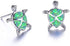 4 Pairs Cute Rhinestone Turtle Stud Earrings...