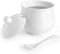 Ceramic Sugar Bowl with Lid and Spoon, Porcelain Salt Storage Jar, White Seasoning Container for Home and Kitchen, 7 Ounces (White)...
