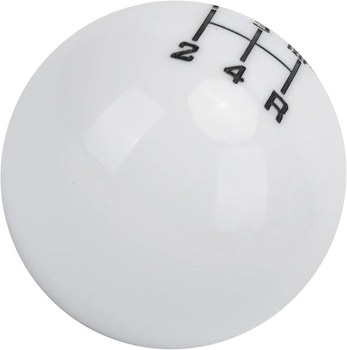 Qiilu Round Ball Gear Shift Knob, M12x1.25 Gear Shift Knob Head 5 Speed Wear Resistant with 3 Adapter Universal Automobile Accessory(White)...
