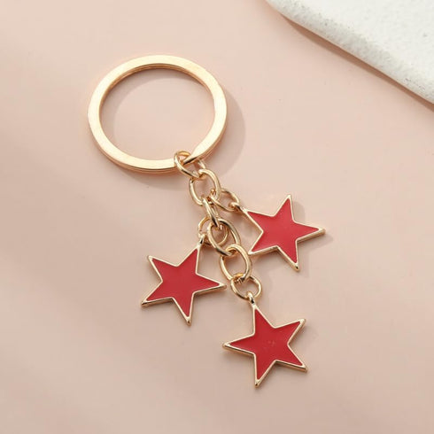 Meefisher Women's Stars Bag Charms Cute Enameled Keychain Keyring for Purse Accessories Kawaii Aesthetic Gifts,Red...