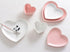 Ceramic Heart-Shaped Pudding Bowl Baked Soufflé Bowl Dessert Bowl Oven Bowl Creme Brulee Ramekin Souffle Ramekin(pink/white)...