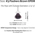 #3 Brown EPDM Flexible Roof Jack Pipe Boot Metal Roofing Pipe Flashing (Pipe OD 1/4" to 5")...