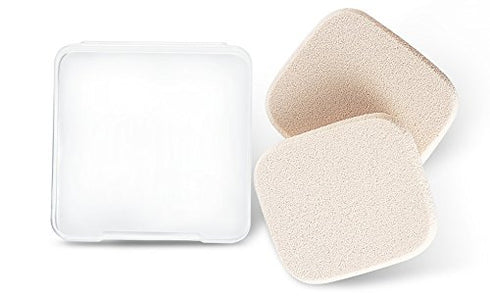 KOOBA 2pcs Square Makeup Sponges with 1 Travel Case, Beauty Face Primer Compact Powder Puff, Blender Sponge Replacement for Cosmetic Flawless Foun...