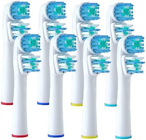 Replacement Brush Heads Compatible with OralB Braun- Best Double Clean, Pack of 8 Electric Toothbrush Replacement Heads- for Oral B Pro, 1000, 800...