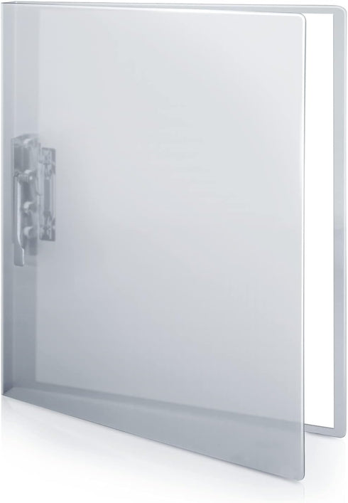 CRANBURY Punchless Clamp Binder Folder (Dusky Gray) - 8.5x11" Clear Binder with Metal Clip and Poly Covers, Ringless Binder Holds 100 Letter Size ...