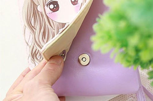 Teen Girls Kids Cartoon PU Leather Mini Shoulder Bags Cell Phone Case Purse Wallet...