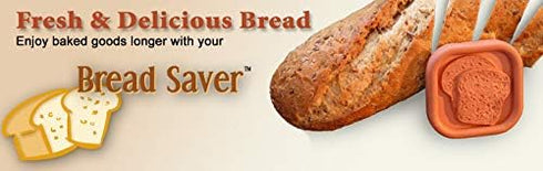 Terracotta Bread Saver for Homemade Loaf, Sourdough, Bagels & Baked Goods – Stone Disc Fresh Keeper, Softener & Loaf Buddy to Keep Bread Longer – ...
