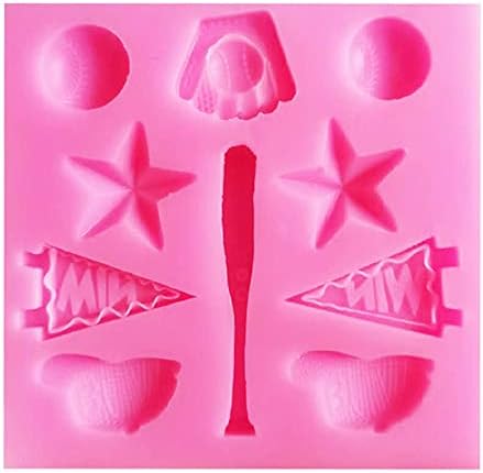 2 Pcs Baseball Softball Glove Silicone Molds Set for Fondant Candy Making Chocolate Mold Lollipop Desserts Ice Cube Gum Clay Soap Biscuit Plaster ...
