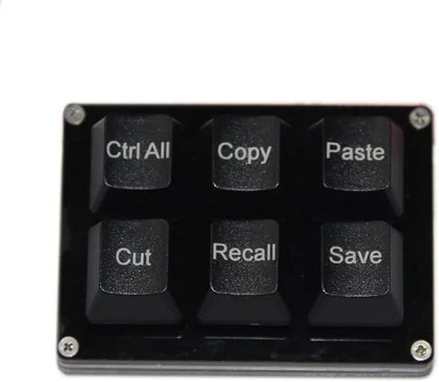 Copy Paste Keyboard 6 Key Mini Copy Paste Programmable Shortcut Black USB Keypad - One Handed Customizable Macro Pad for Working and Gaming - Ctrl...