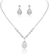 JAKAWIN Bride Silver Bridal Necklace Earrings Set Crystal Wedding Jewelry Set Rhinestone Choker Necklace for Women (Set of 3) (NK144-3)...