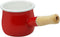 Enamel Milk Pot, Small Enamel Saucepan Milk Pot Butter Warmer 4 Inch 17 Oz Enamel Small Sauce Pan with Wooden Handle, Perfect Size for Heating Sma...