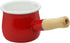 Enamel Milk Pot, Small Enamel Saucepan Milk Pot Butter Warmer 4 Inch 17 Oz Enamel Small Sauce Pan with Wooden Handle, Perfect Size for Heating Sma...