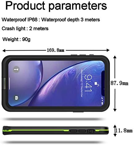 Waterproof Case,Retail Packaging,Rugged Heavy Duty Wireless Charging Full Body Protective with Built-in Screen Protector Clear Case for iPhone XR ...