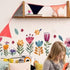 Flowers Wall Decals for Girls Bedroom - Children DIY Wall Art Stickers for Classroom, Nursery, playroom - Preschool Floral Peel and Stick Decor...