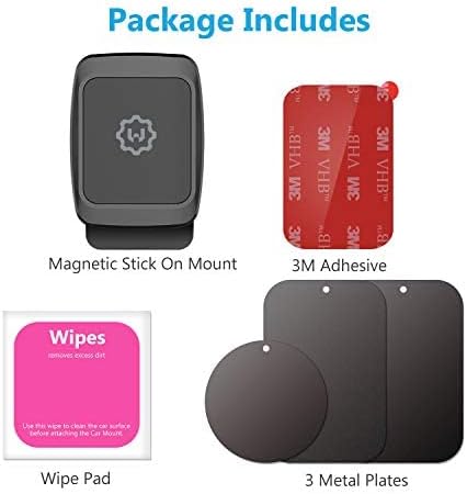 WixGear (2 Pack Universal Stick On Dashboard Magnetic Phone Car Mount, for Cell Phones and Mini Tablets with Fast Swift-snap Technology, (Newer Bi...