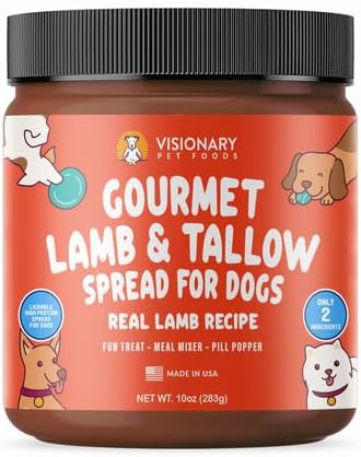 Visionary Pet Foods Meat Spread for Dogs - Lamb Recipe - The Healthy Dog Treat - Alternative to Dog Peanut Butter - Use on a Dog Food Mat - Dog Tr...