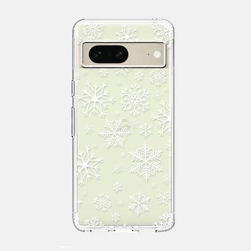 for Google Pixel 7 Pro Case, Winter Christmas Style with Cute Snowflake Design Transparent Soft TPU Protective Clear Case Compatible for Google Pi...