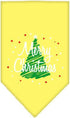 Mirage Pet Products Scribble Merry Christmas Screen Print Bandana for Pets, Small, Yellow...