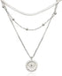 Multi-layered Snake Chain Necklace for Women Silver Coin Pendant Choker Necklace Metal Bead Chain with Dainty Boho Choker Body Jewelry for Womens ...