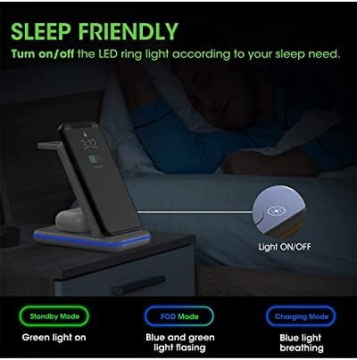 Wireless Charger for Multiple Apple Devices, 2022 Upgraded 3 in 1 Charging Stand Dock for iPhone 13/12/Pro Max/SE/11/X/XS/XR/8, Compatible for iWa...