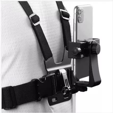 DovzS. Mobile Phone Chest Strap Holder.?ompatible with GoPro for VLOG/POV, with iPhone 13 12 11 Pro Max Plus, Samsung, GoPro Hero 9, 8, 7, 6, 5, O...