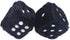 Retro Dots Fuzzy Dice Car Mirror Hanging with Suction, Cubic Square Plush Dice Auto Rearview Mirror Dice for Car Ornament Decoration (Black, 1 Pai...