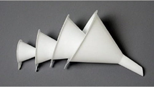 Chef Craft Set of 4 General Purpose Plastic Assorted Sizes Nested Funnel Set, White...