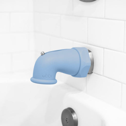 Ubbi Bath Spout Safety Guard, Soft Silicone Spout Cover for Baby Bath Time, Must Have Bath Time Accessory, Large, Cloudy Blue...