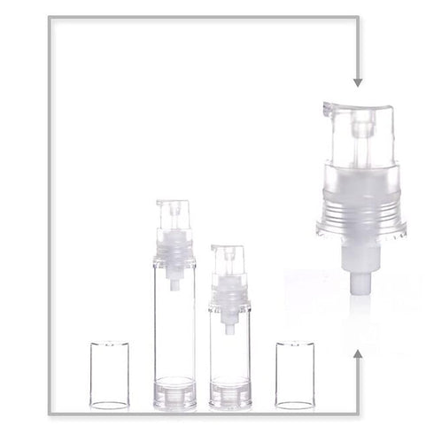 12Pcs 5ML Empty Refillable Cosmetic Containers Cream Lotion Bottles Portable Clear Plastic Airless Vacuum Pump Bottle Sample Packing Toiletries Li...