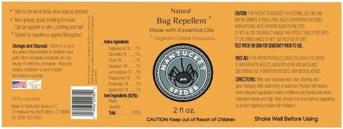 Nantucket Spider Original Natural Bug Spray for Adults and Kids 2 Pack | 4 oz Travel Size | Long-Lasting Protection Against Mosquitoes, Biting Fli...