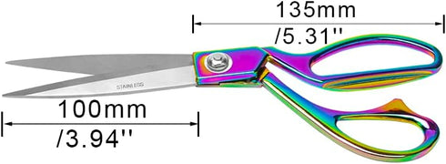Rainbow Sewing Scissors Holographic Metallic Craft Tailor Scissors 9 Inch Heavy Duty Steel Professional Fabric Shears for Costume Designer Dressma...