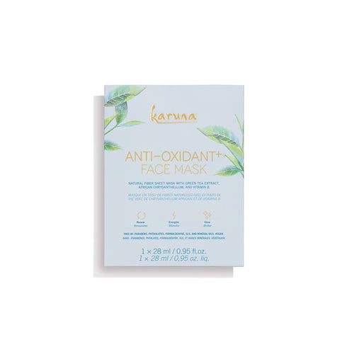 Karuna Skin - Anti-Oxidant+ Sheet Masks for Revitalized Skin, Moisturizing & Hydrating Face Masks Skincare Essential, Sheet Mask with Green Tea, L...