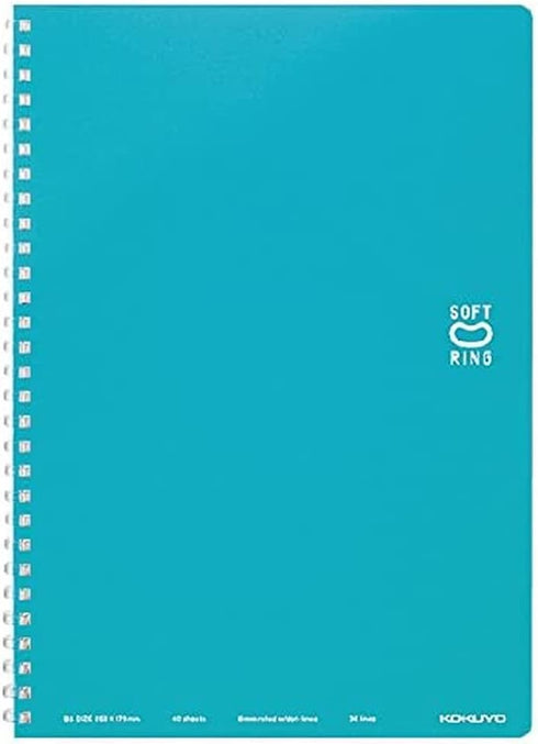 KOKUYO D Shaped Soft Ring Notebook, 6mm ruled w/dot-lines, 36 Lines, 40 Sheets, B5, Light Blue, Japan Import (SU-SV301BT-LB)...