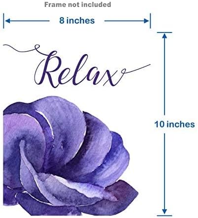 heshengzaixian Purple Flower Bathroom Wall Art Print,Mauve Rose Floral Relax Soak Unwind Breathe Quotes Bathroom Set,Modern Boho Minimalist Decor ...